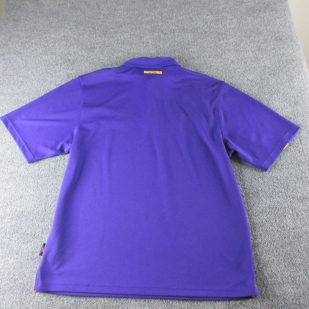 LSU Tigers Polo Shirt Mens XL Purple NCAA Football Nike Dri-FIT Performance